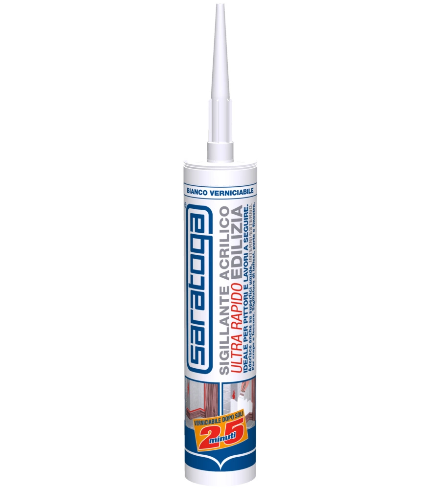 SIGILLANTE ACRILICO ULTRA RAPIDO  BIANCO 300 ML - SARATOGA.
